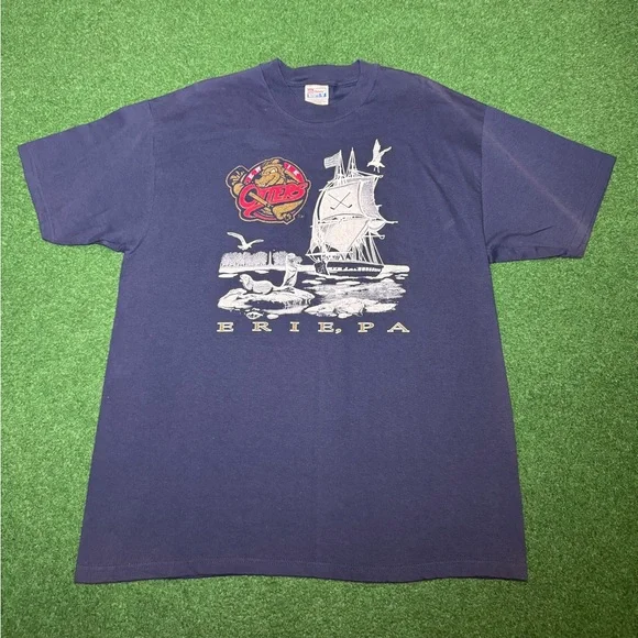 Vintage 90s Erie Otters T-shirt, Rare NHL Hockey Team Penguins Pennsylvania (XL) - Picture 1 of 7